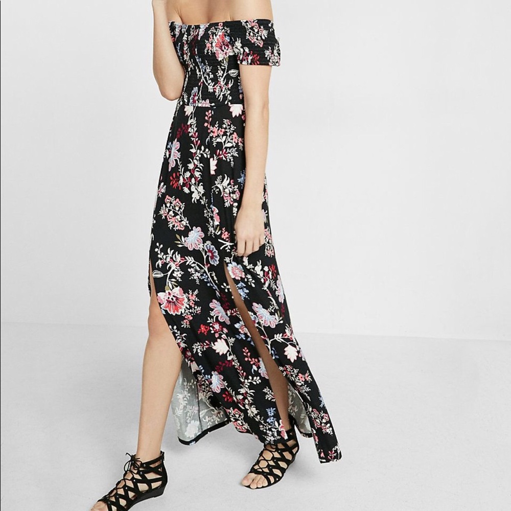 Smocked Off the Shoulder Maxi Dress